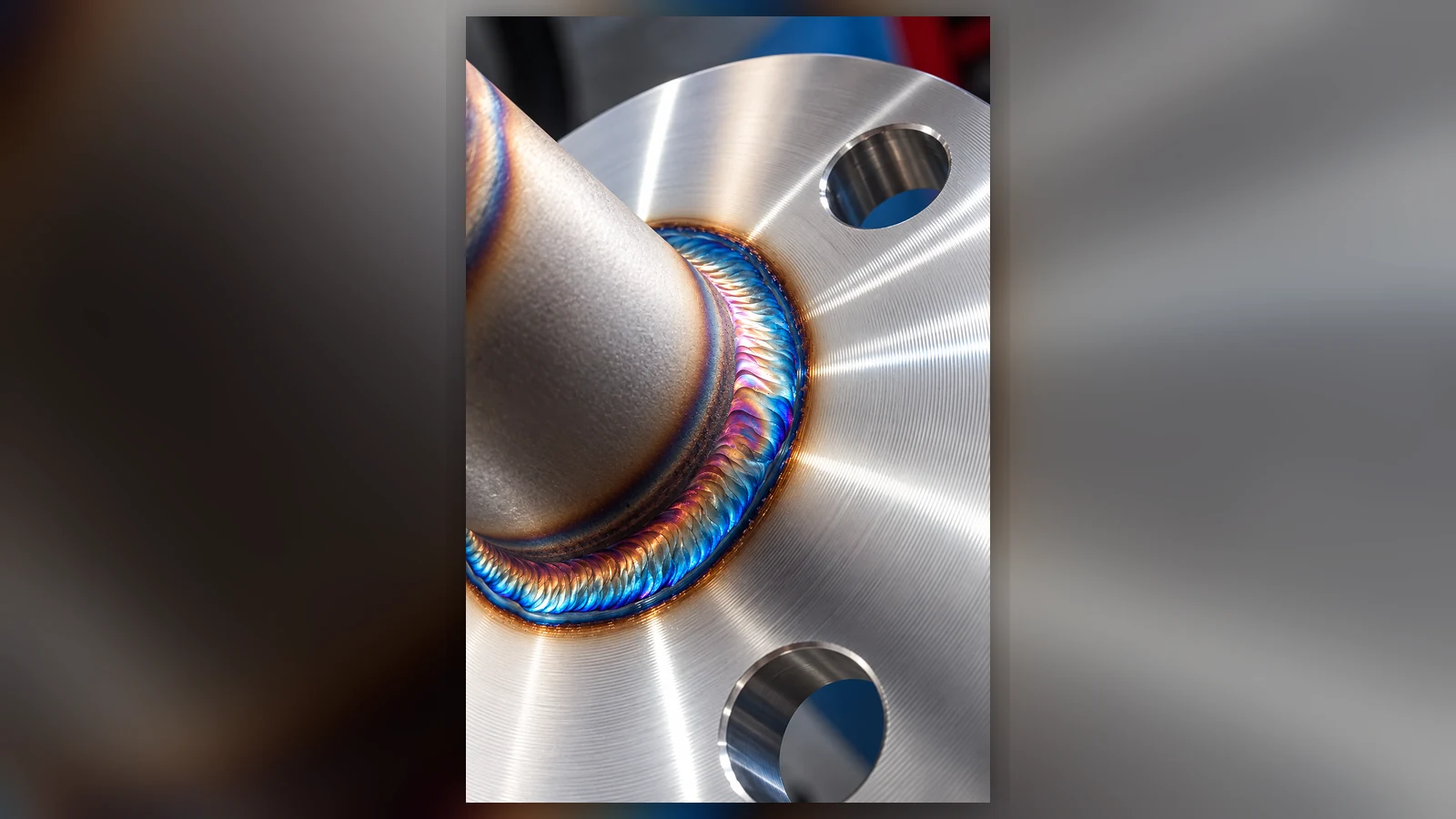 Detalle de soldadura TIG realizada por SR Metal sobre pieza mecanizada